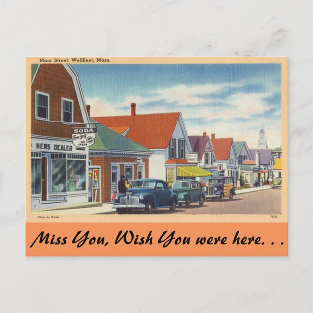Massachusetts, Main Street, Wellflotta Vykort (Framsida)