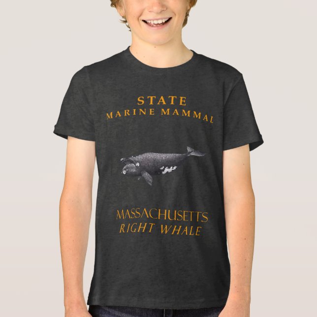 Massachusetts Marina Däggdjur Rätvalen T Shirt (Framsida)
