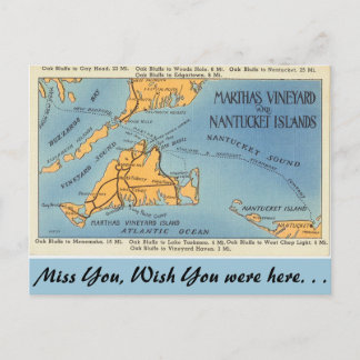 Massachusetts Marthas Vineyard, Nantucket-öarna Vykort