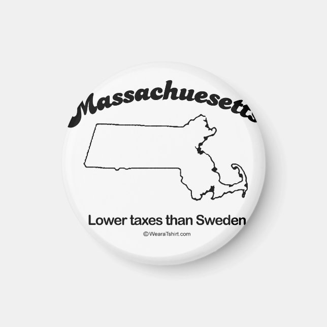 MASSACHUSETTS - "MASSACHUSETTS STATE MOTTO" T-Shir Magnet (Framsidan)