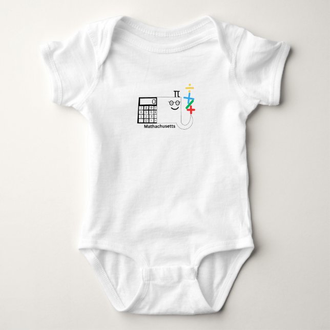 Massachusetts Mathachusetts Baby Bodykostym T Shirt (Framsida)