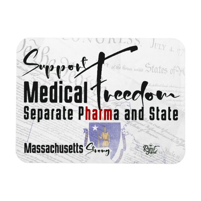 Massachusetts Mediefrihet Magnet (Horisontell)