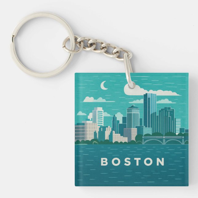 Massachusetts nattlig stadsscen | Boston Stad (Framsidan)