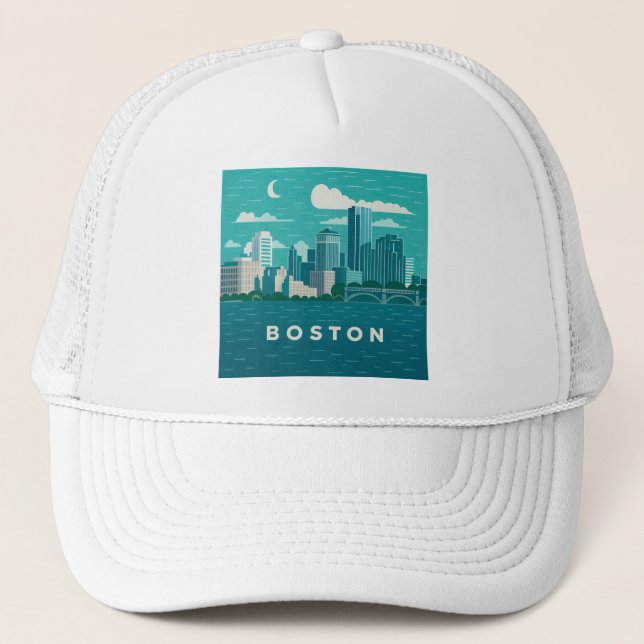 Massachusetts nattlig stadsscen | Boston Stad Keps (Framsida)