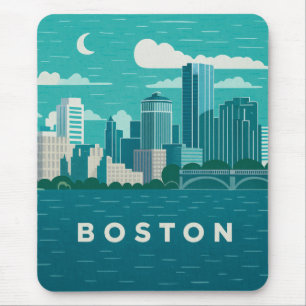 Massachusetts nattlig stadsscen Boston Stad Musmatta