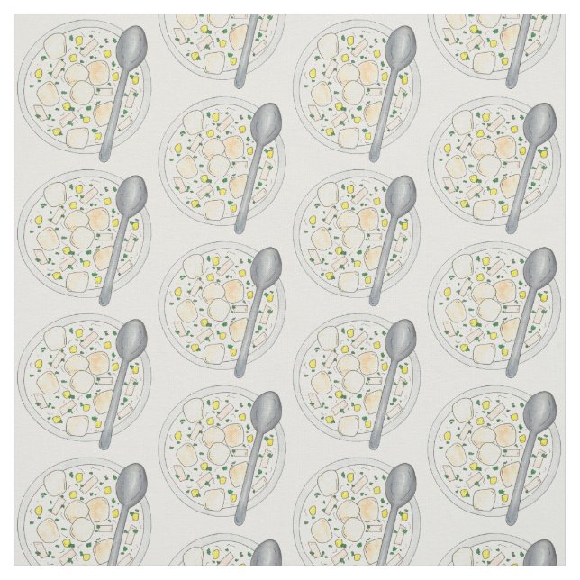 Massachusetts New England Clam Chowder Soppa Chowd Tyg (Provkarta)