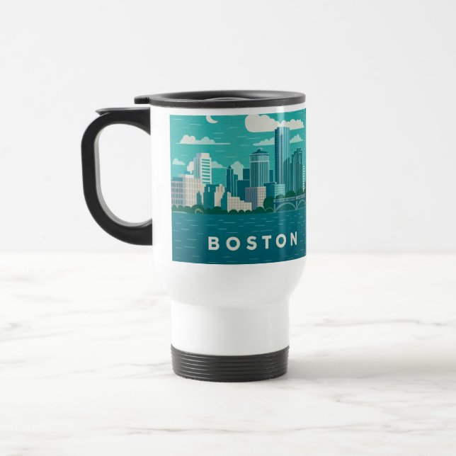 Massachusetts Night Cityscape | Boston City Resemugg (Vänster)