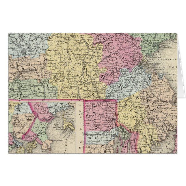 Massachusetts och Rhode island 2 Hälsningskort (Framsidan Horizontal)