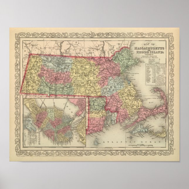 Massachusetts och Rhode island 2 Poster (Framsidan)