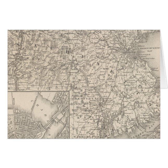 Massachusetts och Rhode island Hälsningskort (Framsidan Horizontal)