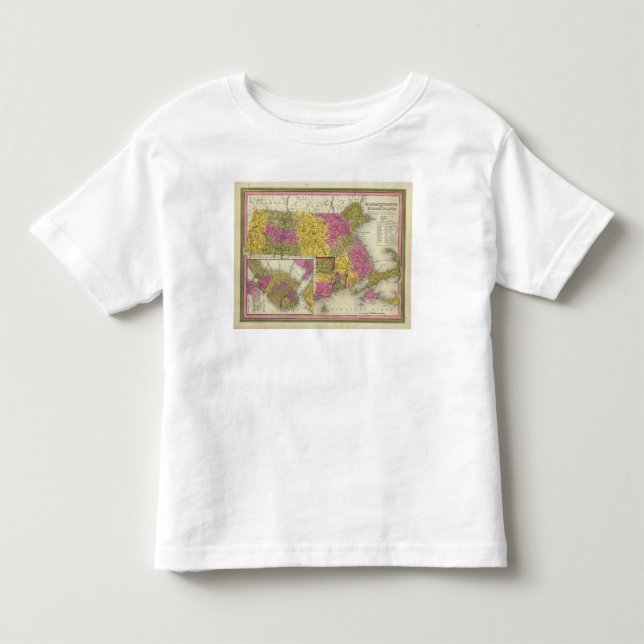 Massachusetts och Rhode - ö 2 T-shirt (Framsida)