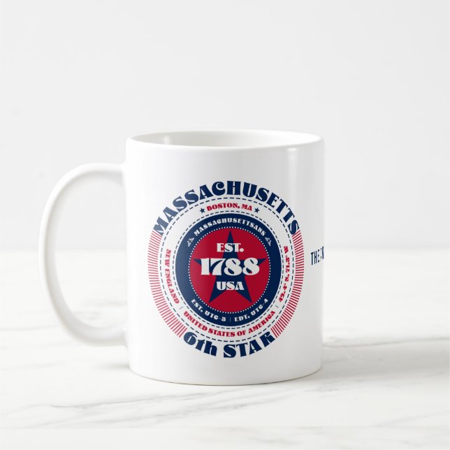 Massachusetts Patriotic Circular Monogram Mugg (Vänster)