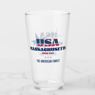 Massachusetts Patriotic Pride Personlig Glaskopp