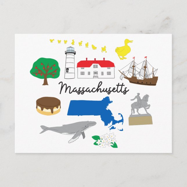 Massachusetts Postcard Vykort (Framsida)