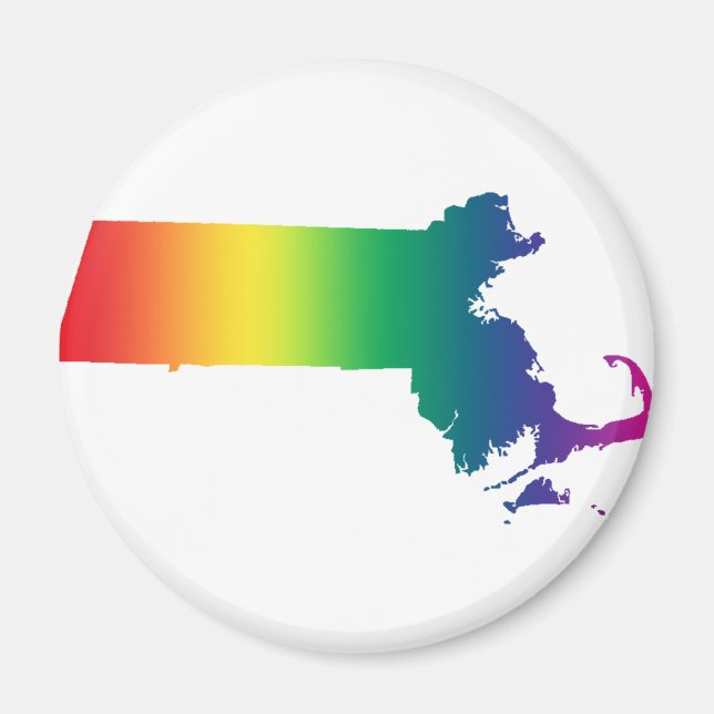 Massachusetts Rainbow Gay pride Equality Magnet (Framsidan)