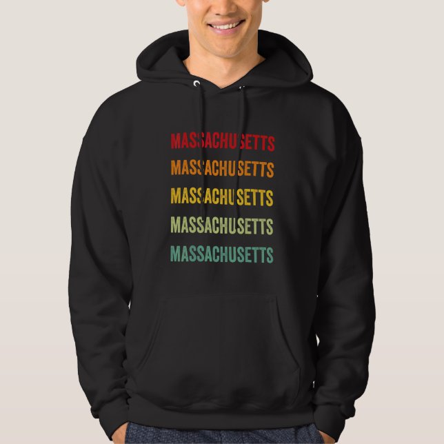 Massachusetts Rainbow  Massachusetts Delstat Hoodie (Framsida)