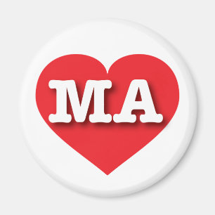 Massachusetts Red Heart - I kärlek MORSA Magnet