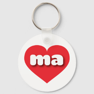 Massachusetts Red Heart - I kärlek MORSA Nyckelring
