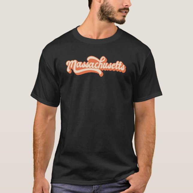 Massachusetts Retro T Shirt (Framsida)