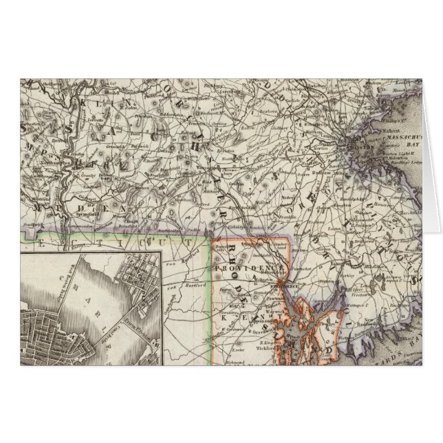 Massachusetts, Rhode island 2 Hälsningskort (Framsidan Horizontal)