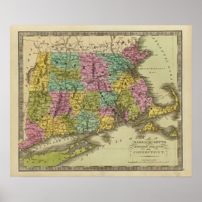 Massachusetts Rhode island och Connecticut 2 Poster (Framsidan)