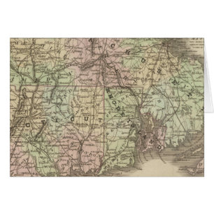 Massachusetts, Rhode island och Connecticut Hälsningskort