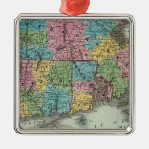 Massachusetts Rhode island och Connecticut Julgransprydnad Metall