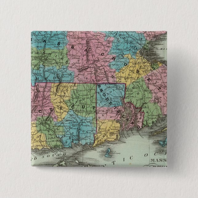Massachusetts Rhode island och Connecticut Knapp (Framsida)