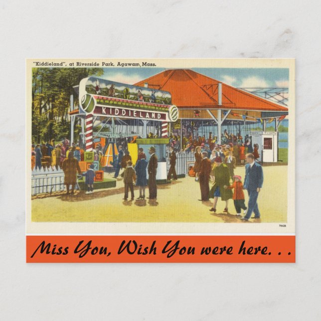 Massachusetts, Riverside Park, Agawam Vykort (Framsida)