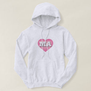Massachusetts Rosa Fade Heart - I kärlek MORSA Hoodie