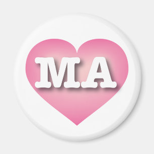 Massachusetts Rosa Fade Heart - I kärlek MORSA Magnet
