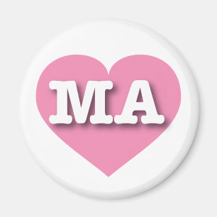 Massachusetts Rosa Heart - I kärlek MORSA Magnet