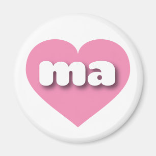 Massachusetts Rosa Heart - I kärlek morsa Magnet
