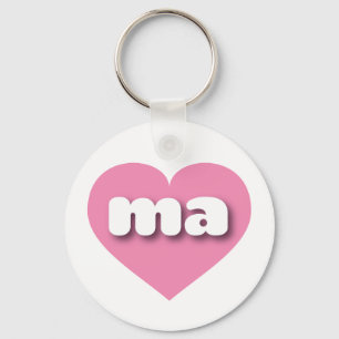 Massachusetts Rosa Heart - I kärlek morsa Nyckelring