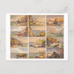 Massachusetts Seashore Uncut Trade Card-vykort Vykort