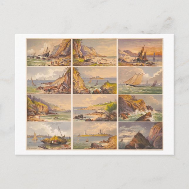 Massachusetts Seashore Uncut Trade Card-vykort Vykort (Framsida)