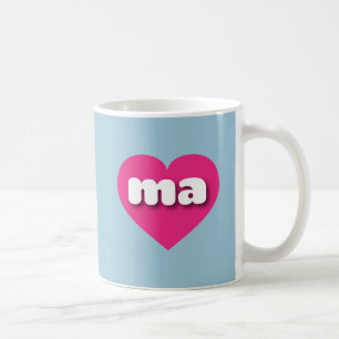 Massachusetts shock rosa hjärta - I kärlek morsa Kaffemugg