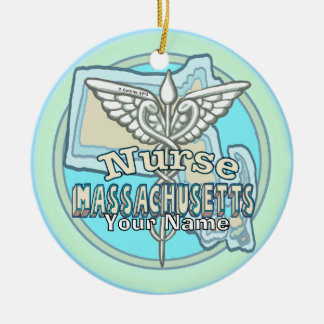 Massachusetts Sjuksköterska Caduceus Julgransprydnad Keramik