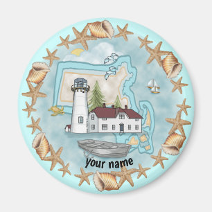 Massachusetts Snäckas Lighthouse magnet