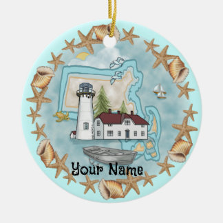 Massachusetts Snäckas Lighthouse Ornament