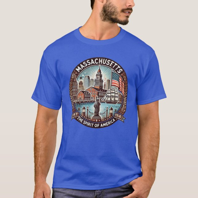 Massachusetts som förkroppsligar den amerikanska a t shirt (Framsida)