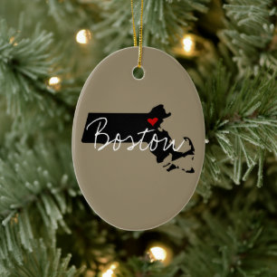 Massachusetts Stad Julgransprydnad Keramik