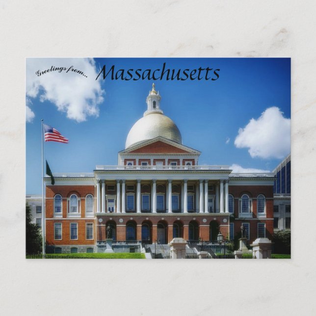 Massachusetts State House Boston Massachusetts Vykort (Framsida)