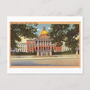 Massachusetts State House i Boston Vintage resor Vykort