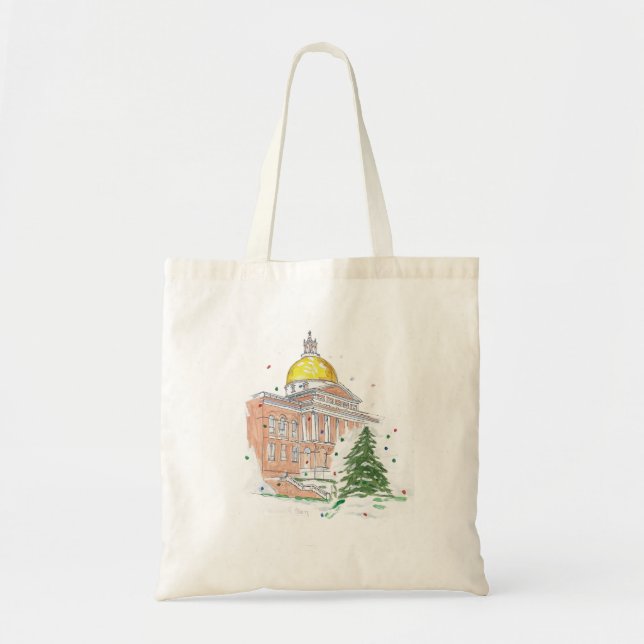 Massachusetts State House Tote Bag Tygkasse (Framsidan)