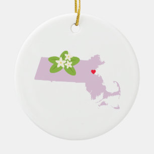 Massachusetts State Julgransprydnad Keramik