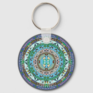 Massachusetts State Mandala Keychain Nyckelring