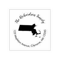 Massachusetts State returadress gummi frimärke
