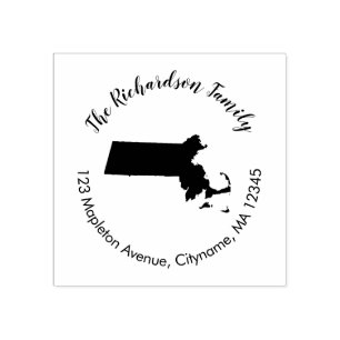 Massachusetts State returadress gummi frimärke Stämpel
