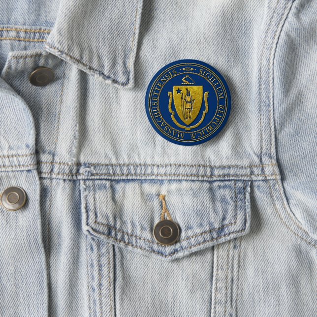 Massachusetts State Seal Button Knapp (In Situ)